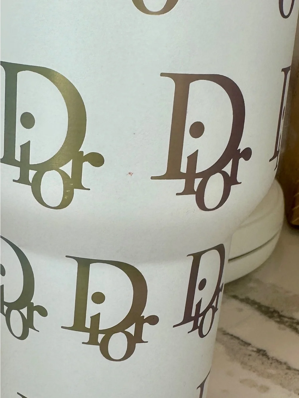 Dior Style White Monogram 40oz Stanley Rainbow Oil Slick w/Box READ DESCRIPTION - Picture 6 of 6